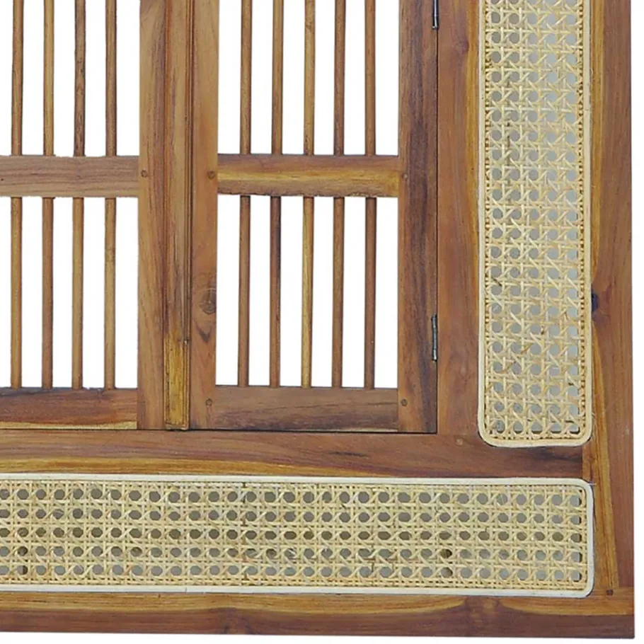 Wohnen Ethno Style Spiegel aus Teak Holz & Rattan - Vilrada
