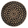 Best Wohnen Ethno Style Teppich aus Jute in Natur & Schwarz - Conturay