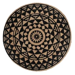 Best Wohnen Ethno Style Teppich aus Jute in Natur & Schwarz - Conturay