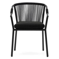 Hot Wohnen Extravagante Gartenstühle in Schwarz - Onna (4er Set)