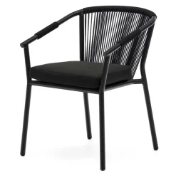 Hot Wohnen Extravagante Gartenstühle in Schwarz - Onna (4er Set)