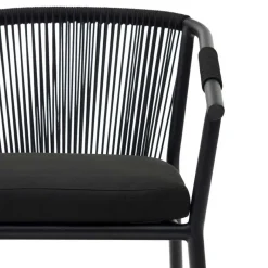 Hot Wohnen Extravagante Gartenstühle in Schwarz - Onna (4er Set)