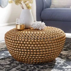 Online Wohnen Extravaganter Couchtisch in Gold aus Alu - Westerland