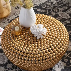 Online Wohnen Extravaganter Couchtisch in Gold aus Alu - Westerland