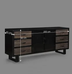 Online Wohnen Factory Sideboard mit sechs Schubladen - Vebugran