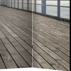 Clearance Wohnen Faltbarer Fotoparavent Schäfchenwölkchen über Pier - Ekdanza