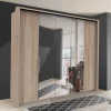 New Wohnen Falttüren Kleiderschrank mit Spiegel - Zayun