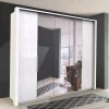 Sale Wohnen Falttüren Kleiderschrank mit Spiegel & Glas - Dolienca