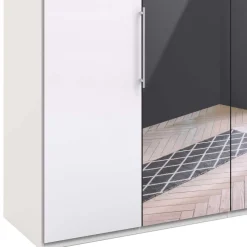 Sale Wohnen Falttüren Kleiderschrank mit Spiegel & Glas - Dolienca