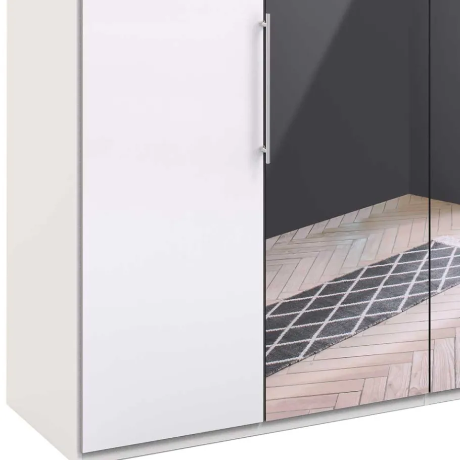 Sale Wohnen Falttüren Kleiderschrank mit Spiegel & Glas - Dolienca