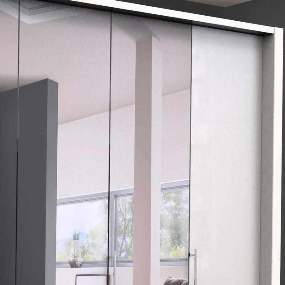 Sale Wohnen Falttüren Kleiderschrank mit Spiegel & Glas - Dolienca