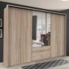 Online Wohnen Falttüren-Schlafzimmerschrank in Eiche Sägerau - Zayun