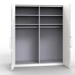 New Wohnen Falttürenschrank Yutaha in Weiß Eiche Trüffel