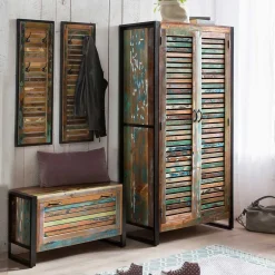 Clearance Wohnen Farbenfrohe Flureinrichtung im Shabby Chic - Vosbadus (vierteilig)