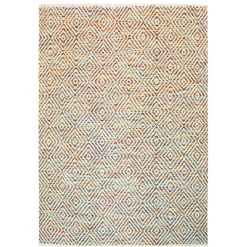 Sale Wohnen Farbenfroher Teppich mit Rauten Muster - Elynas