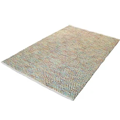 Sale Wohnen Farbenfroher Teppich mit Rauten Muster - Elynas