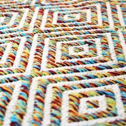 Sale Wohnen Farbenfroher Teppich mit Rauten Muster - Elynas