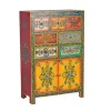 Best Wohnen Farbenfrohes Design-Highboard mit Blumen Motiven - Leverias