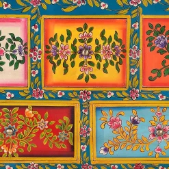 Best Wohnen Farbenfrohes Design-Highboard mit Blumen Motiven - Leverias