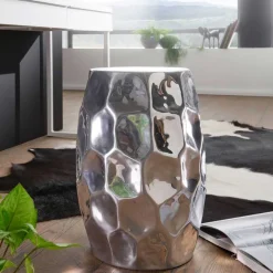 Discount Wohnen Fassförmiger Designtisch aus Aluminium - Herri
