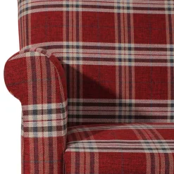 Online Wohnen Federkern Küchensofa in Rot kariert - Sinael