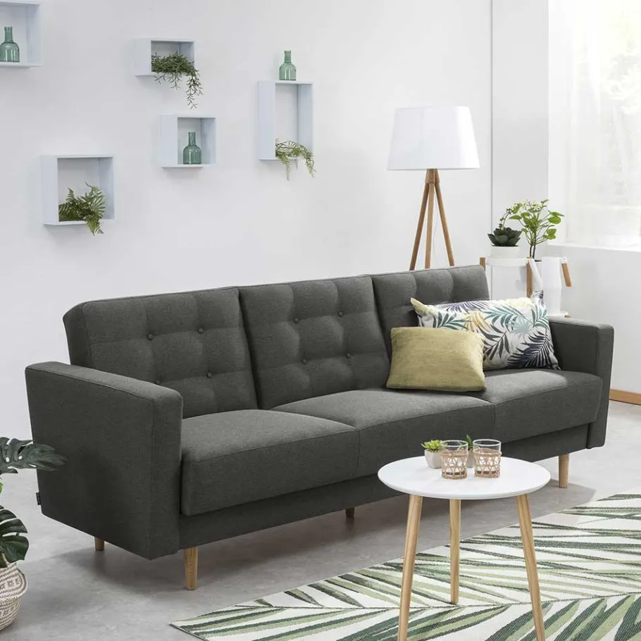 Best Wohnen Federkern Schlafcouch mit drei Sitzplätzen - Durai