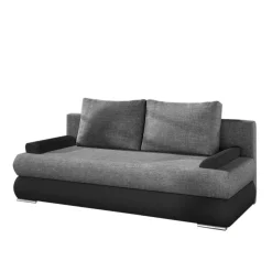 Wohnen Federkern-Bettsofa in Dunkelgrau und Schwarz - Jarah