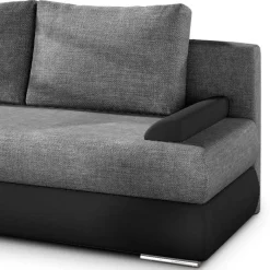Wohnen Federkern-Bettsofa in Dunkelgrau und Schwarz - Jarah