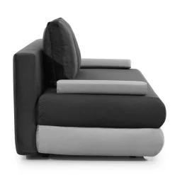 Wohnen Federkern-Bettsofa in Dunkelgrau und Schwarz - Jarah