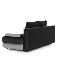 Wohnen Federkern-Bettsofa in Dunkelgrau und Schwarz - Jarah