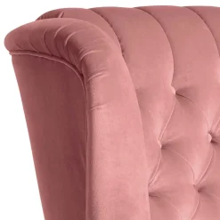 New Wohnen Federkern-Ohrensessel in Rosa und Nussbaum Braun - Masiela