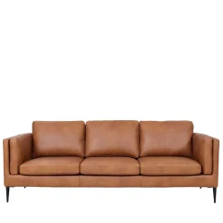 Best Wohnen Federkernsofa in Leder Cognac Braun - Lespavo