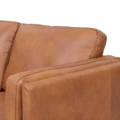 Best Wohnen Federkernsofa in Leder Cognac Braun - Lespavo