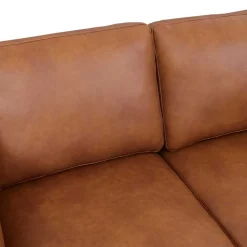 Best Wohnen Federkernsofa in Leder Cognac Braun - Lespavo