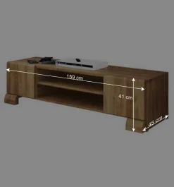 Clearance Wohnen Fernsehmöbel Vaskov aus Wildeiche Massivholz