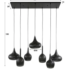 Hot Wohnen 7-flammige Pendelleuchte aus Metall - Feixon