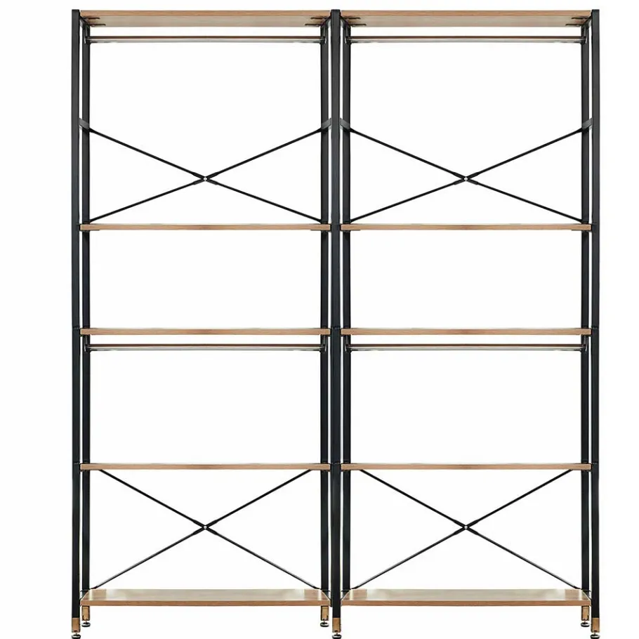 Clearance Wohnen Flur Regal Garderobe in Akazie & Schwarz - Ricinga