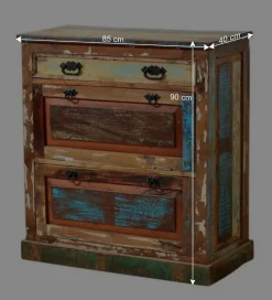 Hot Wohnen Flurgarderobenset Jamaica in Bunt Shabby Chic (sechsteilig)