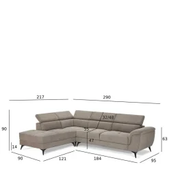 Online Wohnen Fünfsitzer Eckcouch in Beige - Hisa