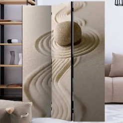 Wohnen Foto Paravent mit Zen Motiv in Beige - Lasha