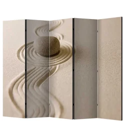 Wohnen Foto Paravent mit Zen Motiv in Beige - Lasha