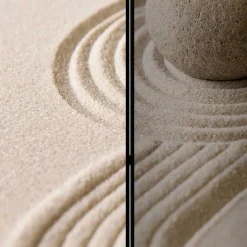 Wohnen Foto Paravent mit Zen Motiv in Beige - Lasha