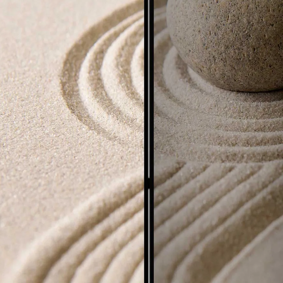 Wohnen Foto Paravent mit Zen Motiv in Beige - Lasha