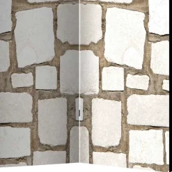 Online Wohnen Foto Paravent Weiße Steinmauer - Custon