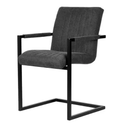 Discount Wohnen Freischwinger Sessel in Anthrazit & Schwarz - Tressur (2er Set)