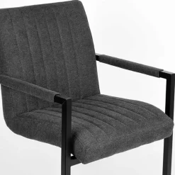 Discount Wohnen Freischwinger Sessel in Anthrazit & Schwarz - Tressur (2er Set)
