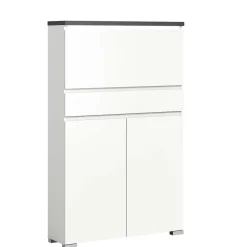 Clearance Wohnen Funktioneller Schuhschrank mit zwei Türen & Klappe - Suad