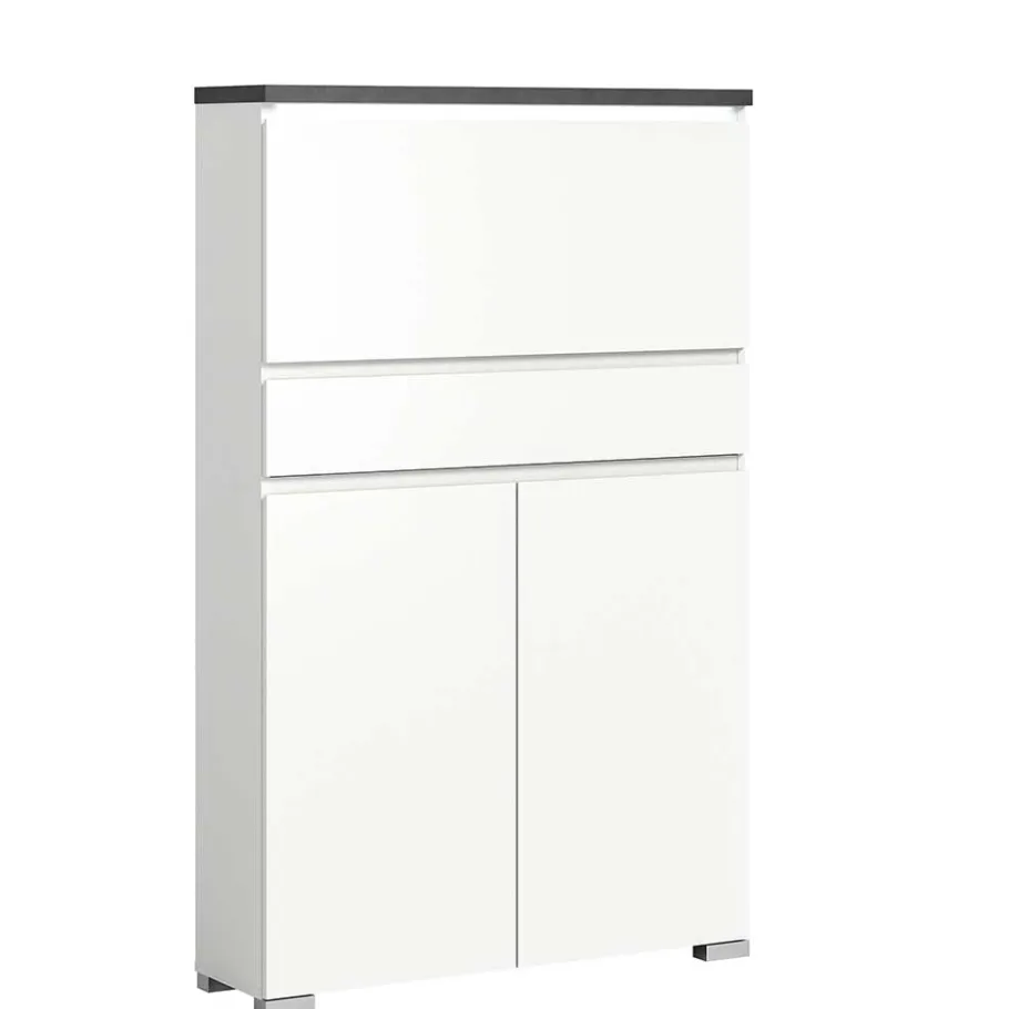 Clearance Wohnen Funktioneller Schuhschrank mit zwei Türen & Klappe - Suad