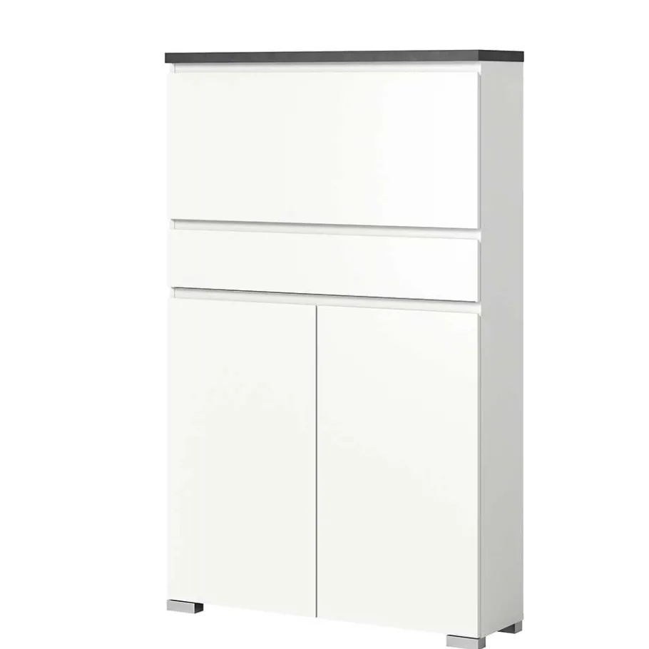 Clearance Wohnen Funktioneller Schuhschrank mit zwei Türen & Klappe - Suad