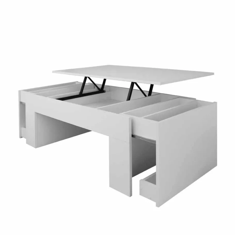 Wohnen Funktioneller Sofatisch Lotta in Weiß 110x60cm
